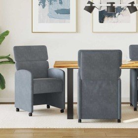Sillas de Comedor con Ruedas 2 pcs Gris oscuro 58 x 65 x 98 cm en Sillas de comedor | Comprar online en Foru.es