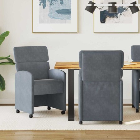 Sillas de Comedor con Ruedas 2 pcs Gris oscuro 58 x 65 x 98 cm en Sillas de comedor | Comprar online en Foru.es
