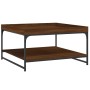 Mesa centro madera ingeniería y hierro roble marrón 80x80x45 cm de vidaXL, Mesas de centro - Ref: Foro24-832817, Precio: 45,1...