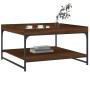 Mesa centro madera ingeniería y hierro roble marrón 80x80x45 cm de vidaXL, Mesas de centro - Ref: Foro24-832817, Precio: 45,1...