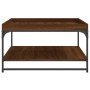 Mesa centro madera ingeniería y hierro roble marrón 80x80x45 cm de vidaXL, Mesas de centro - Ref: Foro24-832817, Precio: 45,1...