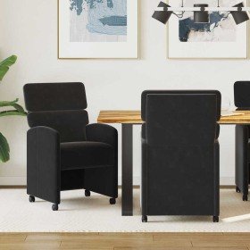 Sillas de Comedor con Ruedas 2 pcs Negro 58 x 65 x 98 cm en Sillas de comedor | Comprar online en Foru.es