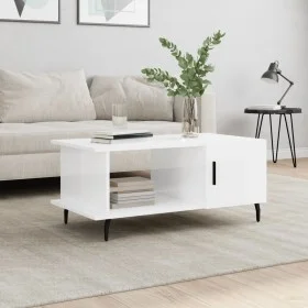 Mesa de centro madera contrachapada blanco brillo 90x50x40 cm de vidaXL, Mesas de centro - Ref: Foro24-829502, Precio: 51,75 ...