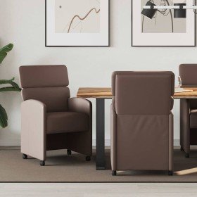 Sillas de Comedor con Ruedas 2 pcs Marrón 58 x 65 x 98 cm en Sillas de comedor | Comprar online en Foru.es