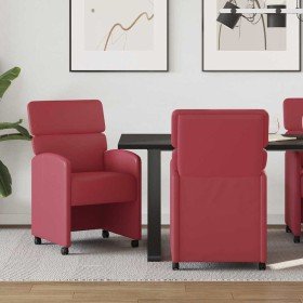 Sillas de Comedor con Ruedas con ruedas 2 pcs Rojo vino tinto en Sillas de comedor | Comprar online en Foru.es
