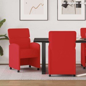 Sillas de Comedor con Ruedas 2 pcs Rojo 58 x 65 x 98 cm en Sillas de comedor | Comprar online en Foru.es