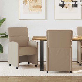 Sillas de Comedor con Ruedas 2 pcs Capuchino 58 x 65 x 98 cm en Sillas de comedor | Comprar online en Foru.es