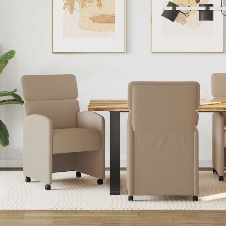 Sillas de Comedor con Ruedas 2 pcs Capuchino 58 x 65 x 98 cm en Sillas de comedor | Comprar online en Foru.es