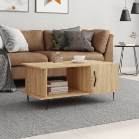 Mesa de centro madera contrachapada roble Sonoma 90x50x40 cm de vidaXL, Mesas de centro - Ref: Foro24-829487, Precio: 57,05 €...