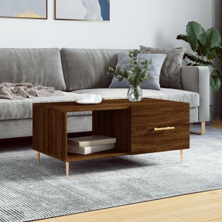 Mesa de centro madera contrachapada roble marrón 90x50x40 cm de vidaXL, Mesas de centro - Ref: Foro24-829203, Precio: 46,16 €...