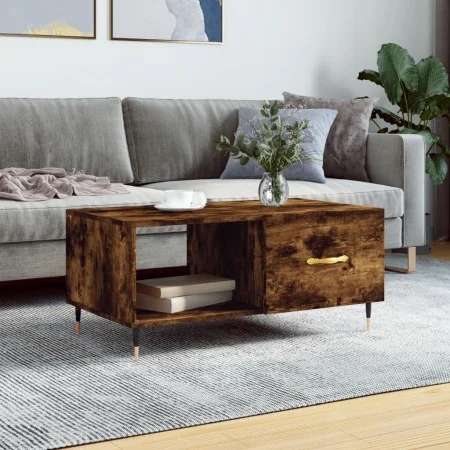 Smoked oak plywood coffee table 90x50x40 cm by vidaXL, Coffee table - Ref: Foro24-829193, Price: 46,74 €, Discount: %