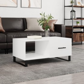 Mesa de centro madera contrachapada blanco brillo 90x50x40 cm de vidaXL, Mesas de centro - Ref: Foro24-829238, Precio: 70,79 ...