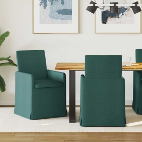 Sillas de comedor 2 pcs Verde oscuro 57 x 67 x 95 cm tela en Sillas de comedor | Comprar online en Foru.es