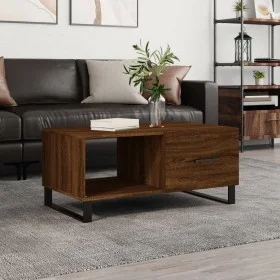 Mesa de centro madera contrachapada roble marrón 90x50x40 cm de vidaXL, Mesas de centro - Ref: Foro24-829243, Precio: 50,63 €...