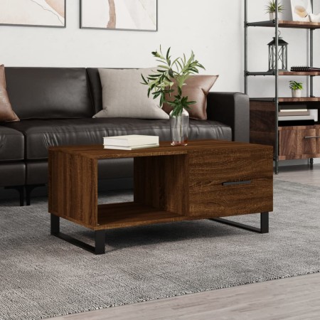 Mesa de centro madera contrachapada roble marrón 90x50x40 cm de vidaXL, Mesas de centro - Ref: Foro24-829243, Precio: 51,11 €...