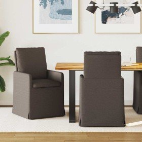 Sillas de comedor 2 pcs Gris oscuro 57 x 67 x 98 cm Lino en Sillas de comedor | Comprar online en Foru.es