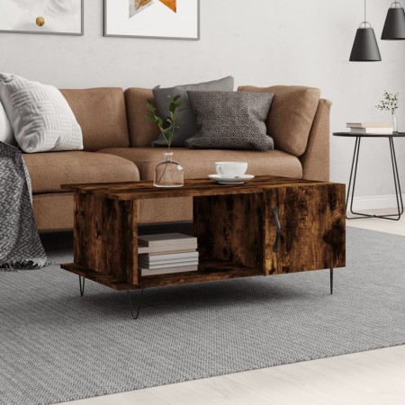 Mesa de centro madera contrachapada roble ahumado 90x50x40 cm de vidaXL, Mesas de centro - Ref: Foro24-829489, Precio: 57,25 ...