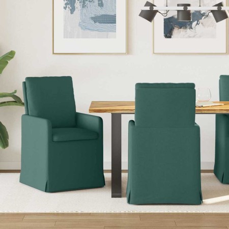 Sillas de comedor 2 pcs Verde oscuro 57 x 67 x 98 cm tela en Sillas de comedor | Comprar online en Foru.es