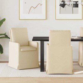 Sillas de comedor 2 pcs Crema 57 x 67 x 98 cm tela en Sillas de comedor | Comprar online en Foru.es