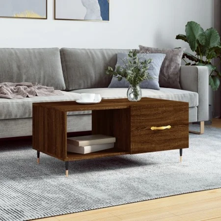 Mesa de centro madera contrachapada roble marrón 90x50x40 cm de vidaXL, Mesas de centro - Ref: Foro24-829195, Precio: 47,47 €...
