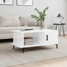 Mesa de centro madera contrachapada blanco brillo 90x50x40 cm de vidaXL, Mesas de centro - Ref: Foro24-829494, Precio: 46,48 ...