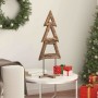 Árbol de Navidad con soporte Marrón 90 cm Madera de teca maciza en Decoración Festiva y Estacional | Comprar online en Foru.es
