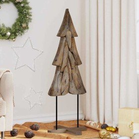 Árbol de Navidad Marrón 120 cm Madera de teca maciza en Decoración Festiva y Estacional | Comprar online en Foru.es