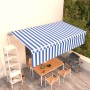 Toldo automático retráctil con persiana 6x3 m azul y blanco en Toldos | Comprar online en Foru.es