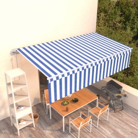 Toldo automático retráctil con persiana 6x3 m azul y blanco en Toldos | Comprar online en Foru.es