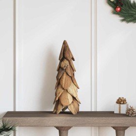 Árbol de Navidad con soporte Marrón 50 cm Madera de teca maciza en Decoración Festiva y Estacional | Comprar online en Foru.es