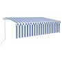 Toldo automático retráctil con persiana 6x3 m azul y blanco en Toldos | Comprar online en Foru.es