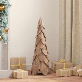Árbol de Navidad con soporte Marrón 80 cm Madera de teca maciza en Decoración Festiva y Estacional | Comprar online en Foru.es