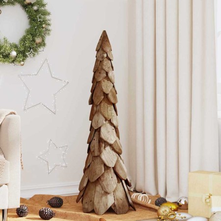 Árbol de Navidad Marrón 110 cm Madera de teca maciza en Decoración Festiva y Estacional | Comprar online en Foru.es