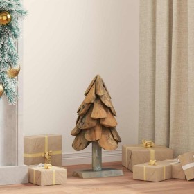 Árbol de Navidad con soporte Marrón 60 cm Madera de teca maciza en Decoración Festiva y Estacional | Comprar online en Foru.es