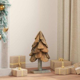 Árbol de Navidad con soporte Marrón 60 cm Madera de teca maciza en Decoración Festiva y Estacional | Comprar online en Foru.es