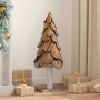 Árbol de Navidad con soporte Marrón 90 cm Madera de teca maciza en Decoración Festiva y Estacional | Comprar online en Foru.es
