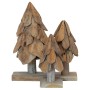 Árbol de Navidad con soporte 3 pcs Marrón Madera de teca maciza en Decoración Festiva y Estacional | Comprar online en Foru.es