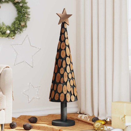 Árbol de Navidad Marrón 120 cm Madera de teca maciza en Decoración Festiva y Estacional | Comprar online en Foru.es