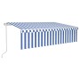 Toldo automático persiana LED sensor de viento azul blanco 6x3m en Toldos | Comprar online en Foru.es