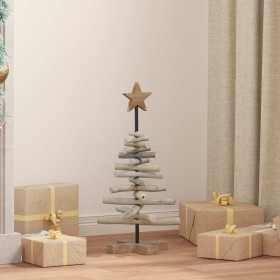 Árbol de Navidad con soporte Marrón 60 cm Madera de teca maciza en Decoración Festiva y Estacional | Comprar online en Foru.es