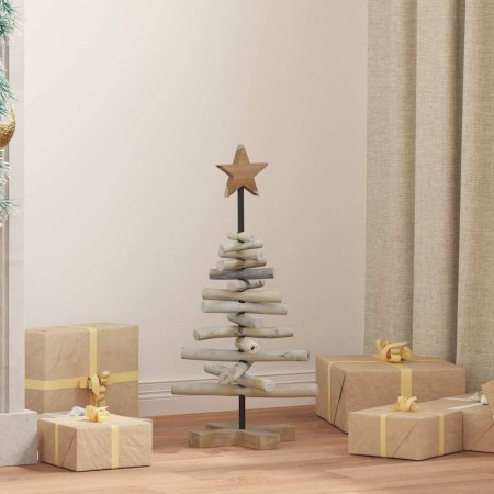 Árbol de Navidad con soporte Marrón 60 cm Madera de teca maciza en Decoración Festiva y Estacional | Comprar online en Foru.es