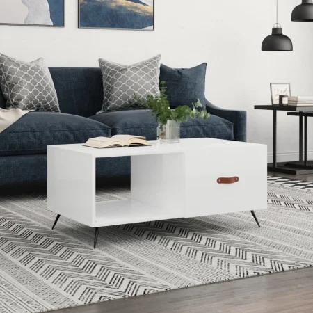 Couchtisch aus glänzend weißem Sperrholz, 90 x 50 x 40 cm von vidaXL, Couchtisch - Ref: Foro24-829182, Preis: 43,74 €, Rabatt: %