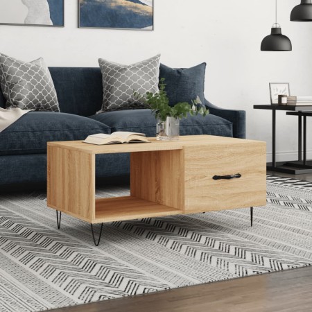 Mesa de centro madera contrachapada roble Sonoma 90x50x40 cm de vidaXL, Mesas de centro - Ref: Foro24-829207, Precio: 46,42 €...
