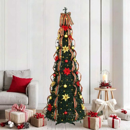 Árbol de Navidad artificial con 200 LED Verde 210 cm PVC en Decoración Festiva y Estacional | Comprar online en Foru.es