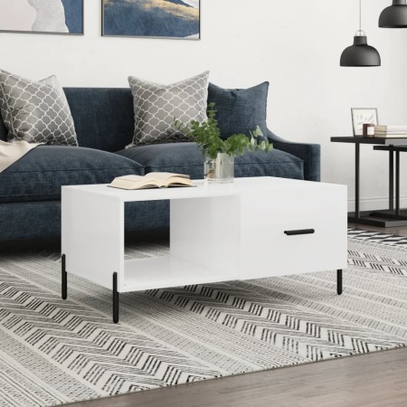 Mesa de centro madera contrachapada blanco brillo 90x50x40 cm de vidaXL, Mesas de centro - Ref: Foro24-829222, Precio: 50,58 ...