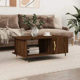 Mesa de centro madera contrachapada roble marrón 90x50x40 cm de vidaXL, Mesas de centro - Ref: Foro24-829475, Precio: 46,90 €...