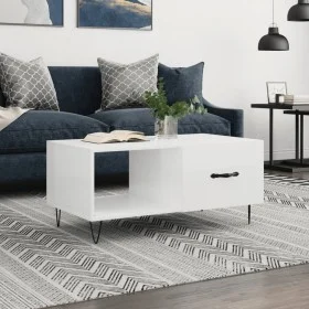 Glossy white plywood coffee table 90x50x40 cm by vidaXL, Coffee table - Ref: Foro24-829206, Price: 49,46 €, Discount: %