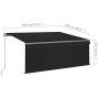 Toldo manual retráctil con persiana y LED antracita 3x2,5 m en Toldos | Comprar online en Foru.es