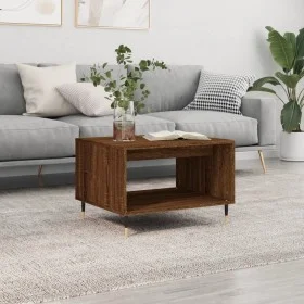 Mesa de centro madera de ingeniería marrón roble 60x50x40 cm de vidaXL, Mesas de centro - Ref: Foro24-829251, Precio: 42,59 €...