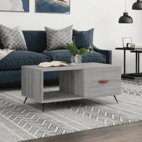 Mesa de centro madera contrachapada gris Sonoma 90x50x40 cm de vidaXL, Mesas de centro - Ref: Foro24-829186, Precio: 45,21 €,...